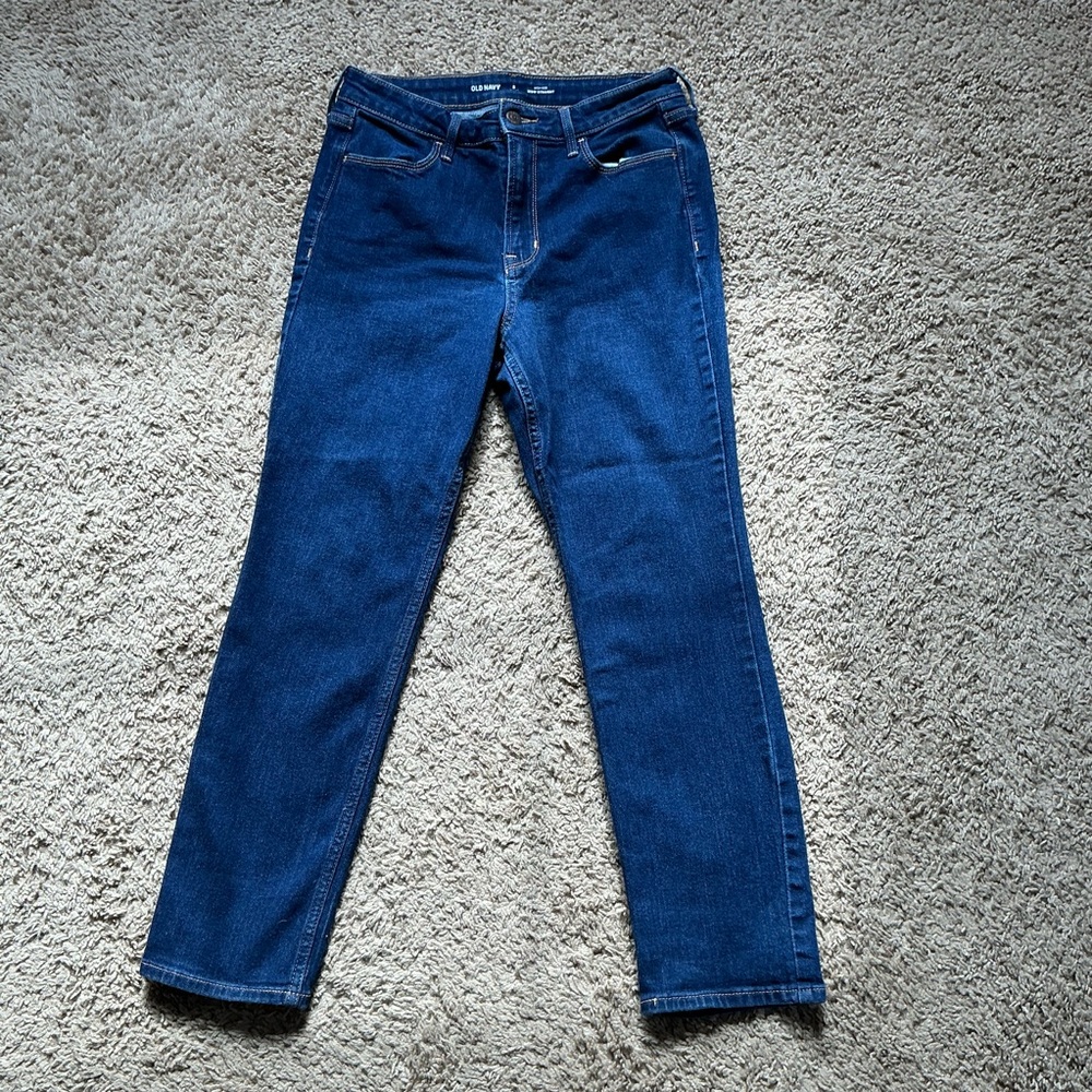 Old Navy Dark Blue Straight Leg Women's Jeans